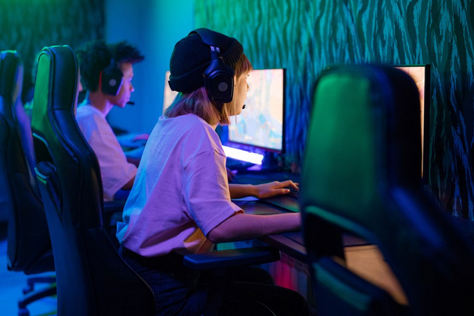 focused on screen